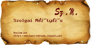 Szolgai Mátyás névjegykártya