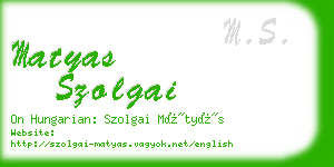 matyas szolgai business card